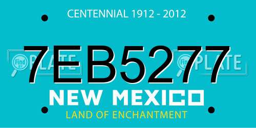 7EB5277 New Mexico License Plate