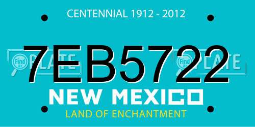 7EB5722 New Mexico License Plate