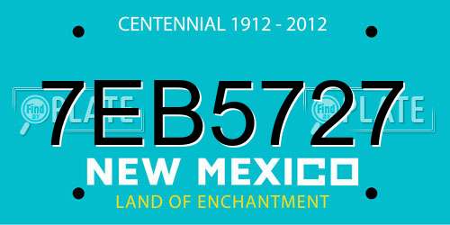7EB5727 New Mexico License Plate