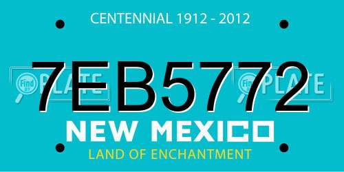 7EB5772 New Mexico License Plate