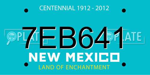 7EB641 New Mexico License Plate