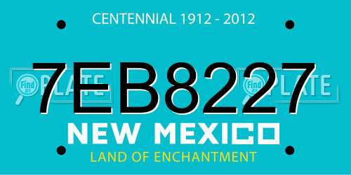 7EB8227 New Mexico License Plate
