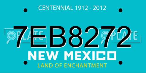 7EB8272 New Mexico License Plate