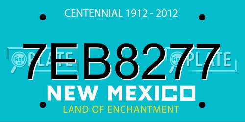 7EB8277 New Mexico License Plate