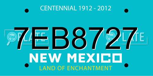 7EB8727 New Mexico License Plate