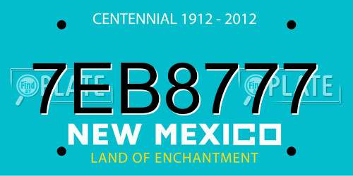 7EB8777 New Mexico License Plate