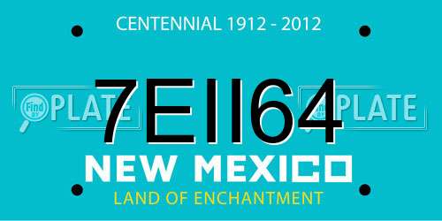 7EII64 New Mexico License Plate