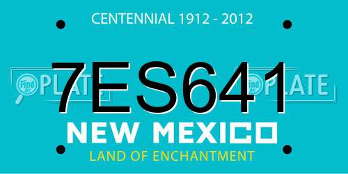 7ES641 New Mexico License Plate
