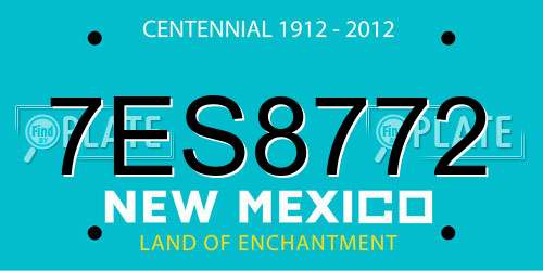 7ES8772 New Mexico License Plate