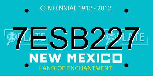 7ESB227 New Mexico License Plate