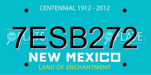 7ESB272 New Mexico License Plate