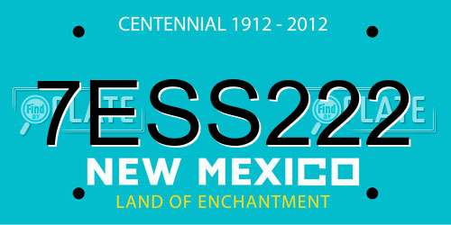 7ESS222 New Mexico License Plate