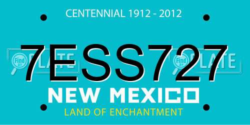 7ESS727 New Mexico License Plate