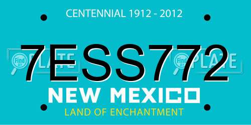 7ESS772 New Mexico License Plate
