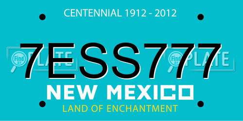 7ESS777 New Mexico License Plate