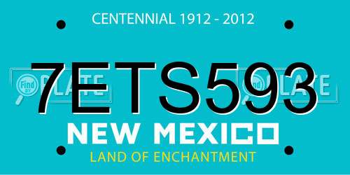 7ETS593 New Mexico License Plate