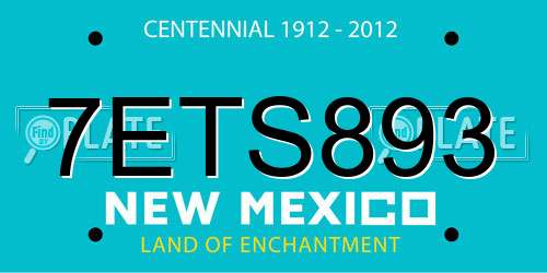 7ETS893 New Mexico License Plate