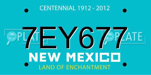 7EY677 New Mexico License Plate