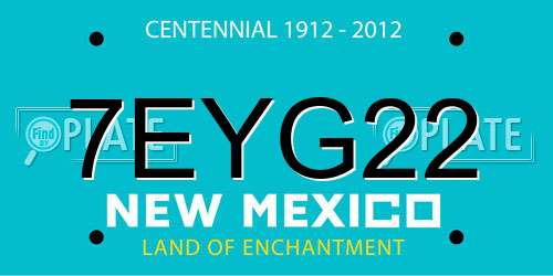 7EYG22 New Mexico License Plate