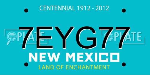 7EYG77 New Mexico License Plate