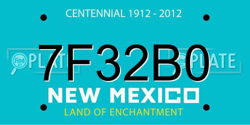 7F32B0 New Mexico License Plate
