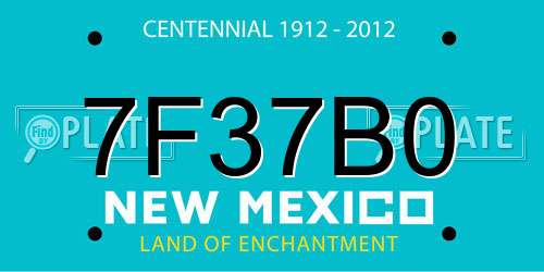 7F37B0 New Mexico License Plate