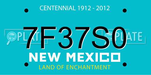 7F37S0 New Mexico License Plate