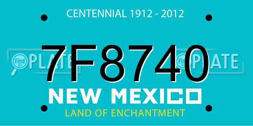 7F8740 New Mexico License Plate