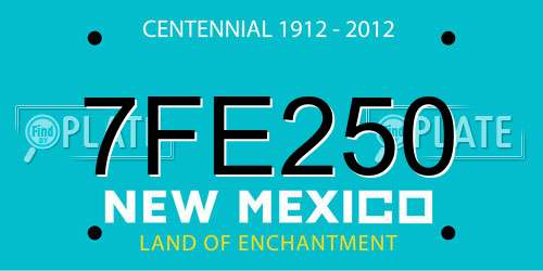 7FE250 New Mexico License Plate