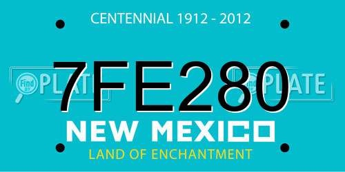 7FE280 New Mexico License Plate