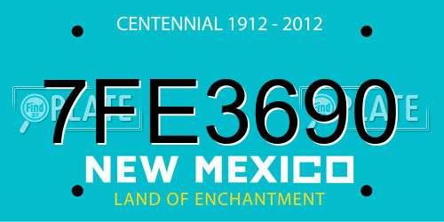 7FE3690 New Mexico License Plate