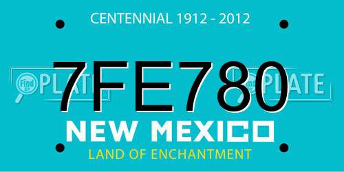 7FE780 New Mexico License Plate