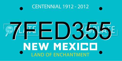 7FED355 New Mexico License Plate