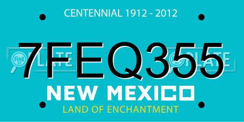 7FEQ355 New Mexico License Plate