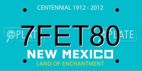 7FET80 New Mexico License Plate