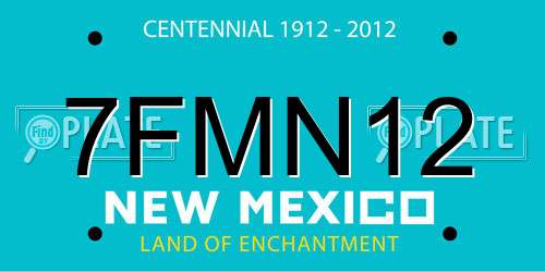 7FMN12 New Mexico License Plate
