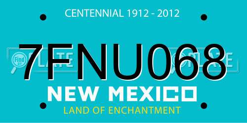 7FNU068 New Mexico License Plate