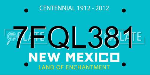 7FQL381 New Mexico License Plate