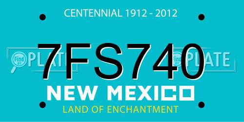 7FS740 New Mexico License Plate