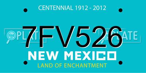 7FV526 New Mexico License Plate