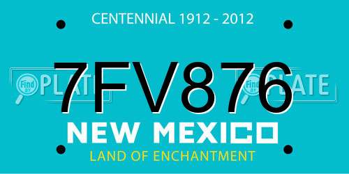 7FV876 New Mexico License Plate