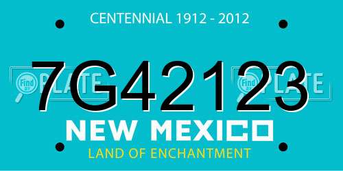 7G42123 New Mexico License Plate