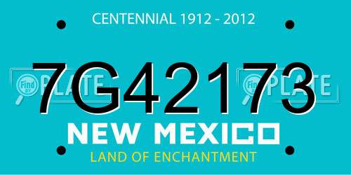7G42173 New Mexico License Plate