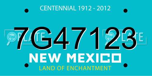 7G47123 New Mexico License Plate