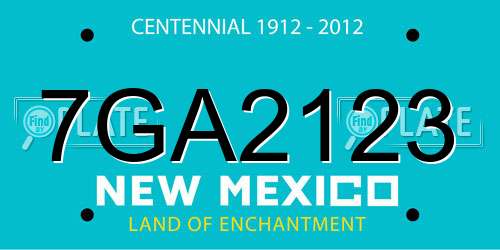 7GA2123 New Mexico License Plate