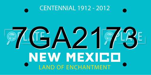7GA2173 New Mexico License Plate