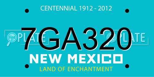 7GA320 New Mexico License Plate