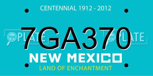 7GA370 New Mexico License Plate