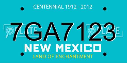7GA7123 New Mexico License Plate