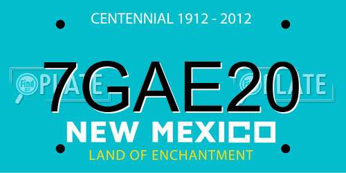 7GAE20 New Mexico License Plate